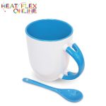 Sublimation Light Blue Mug With Spoon