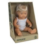 Miniland Caucasian Blonde Boy Doll - 38CM