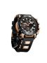 Quartz Watch With LED Backlight And Adjustable Strap - Black & Gold