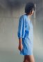 Linen-blend Dress - Blue