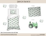 Kids Duvet Set Green Cute Tractor Set Farm