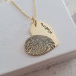 CAS101827 - Gold Personalized Finger Hand Or Footprint Necklace