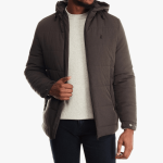 Polo Mens Hooded Puffer Jacket Charcoal - 10XL