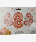 Casey 13PC Rose Gold And White Balloon Set NR.8