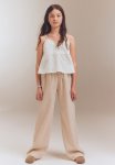 Frill-trimmed Strappy Top - White