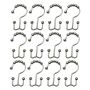 12 Pieces Black Iron Shower Curtain Hooks Rustproof Double Sided