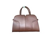 Elegant Structured Top-handle Satchel- Deep Brown