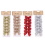 Non-woven Glitter Tree Bows 6 Piece Colour May Vary