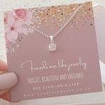 Claire 925 Sterling Silver Clear Cz Necklace 6MM On 45CM Chain