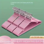 10PCS Stainless Steel Standard Hangers Non-slip Space Saving Clothes Hanging Rack With Notches For Home And Dorm Use - Durable A
