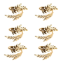 6 Piece Gold Leaf Napkin Rings Metal Napkin Holders For Table Decor