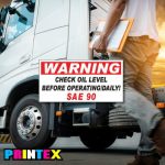 Check Oil Level Daily Vehicle Sticker