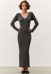 Rib-knit Bodycon Dress - Dark Grey Marl