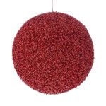 Red Glitter Foam Bauble 10CM