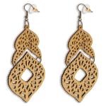 Natura L Cutout Tiered Wood Drop Earrings