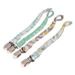 4AKID Braided Baby Pacifier Clips 4PC - Green & Blues