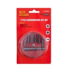 Tork Craft Screwdriver Bit Set 7PC PH1&2 PZ1&2 Slotted 6&7MM
