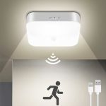 Whitepoplar Rechargeable Motion Sensor Closet Light Rechargeable Battery Operated Ceiling Light Wireless 500LM Wireless Motion A