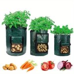 7-GALLON Durable Fabric Potato Growing Bag With Flap & Handle - Lightweight Vintage Style Garden Planter For Outdoor Use 30.0X35