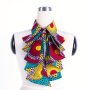 African Print Ankara Women's Bow Tie Boho Stylish Wax Dye Print Fake Collar Detachable Neck Decoration Tie