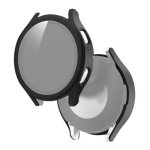 For Samsung Galaxy WATCH4 44MM Frosted PC + Tempered Glass Film Integrated Protective Case Black
