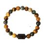 Fashion Natural Picture Stone And Tiger Eye Splice Stone Bracelet