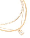 Goldair Gold Diamante & Snake Chain Layered Necklace