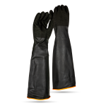 Black Industrial Rubber Glove Rough Palm 55CM