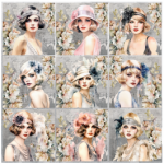 Tear Resistant Deco Print Gatsby Girls