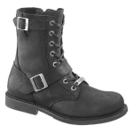 Men’s Ranger Black 8-INCH Leather Boots Side Buckles