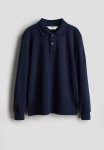 Waffled Polo Shirt - Blue