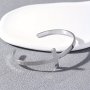 Adjustable Stainless Steel Cuff Bracelet With Cross Simple Style Open Bangle For Women Fashionable Daily Wear Accessory