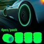 Glow-in-the-dark Valve Caps For Enhanced Night Safety - Fit For Bikes Cars & Motorcycles