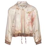 Giant Flower Print Bomber - Cream Free