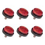 Ccnu 6PCS Motorcycle License Plate Bolts And Nuts M5 Round Reflective Tag Screws Universal MINI Red Warning Reflector Fasteners