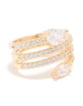 Goldair Gold Cubic Zirconia Wrapped Arrow Ring - M l