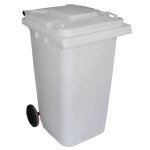 New Plastic Rubbish Bin – Wheelie Bin 240L – White- REC005WH