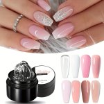 Polo Poly Nail Gel Kit Fast Building & Long Lasting Non-sticky Hand Nail Extension Gel 3D Nail Art Design Shape Decoration Easy