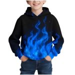 Boys Hoodies Cool 3D Graphic Print Pullover With Pocket Kids Fashion Warm Winter Hooded Sweatshirts