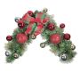 Swag With Tartan Bows And Red Baubles 70CM