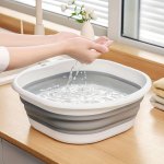 Collapsible Sink Basin For Space Saving - Durable Plastic Portable Folding Wash Basin For Home Dorm Camping - Contemporary Style