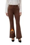 Vimpep Fleece Lined Work Pants Women Warm Winter Thermal High Waist Pull On Stretchy Yoga Dress Pants Flare Leggings For Cold We