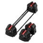 Patented 2-IN-1 40KG Multi-function Adjustable Dumbbell-barbell Set - 2 To 40KG - 16 Weight Increments