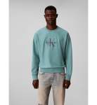 Calvin Klein Mens Premium Terry Monologo Sweatshirt In Teal - Teal 2XL