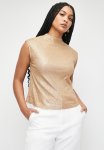 Superbalist Hi Neck Sequins Vest - Champagne