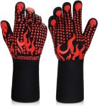 32 Cm Heat-resistant Silicone Bbq Gloves - 500 C Insulated Pair