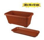 Planter W tray 30X16X12CM Pl Rect