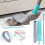 Extendable Washable Bed And Furniture Duster - Durable Flexible Crevice Cleaning Brush With Replaceable Linen Cloth For Hard-to-reach Areas