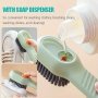 Multifunctional Press-Type Liquid Dispenser Soft Bristle Brush For Cleaning Clothes Shoes And Dishes - Household Cleaning Tool With Soap Dispenser - Convenient For Camping