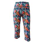 High Waist Funky 3 4 Leggings - Fancy Forest - Ladies XXL - 40